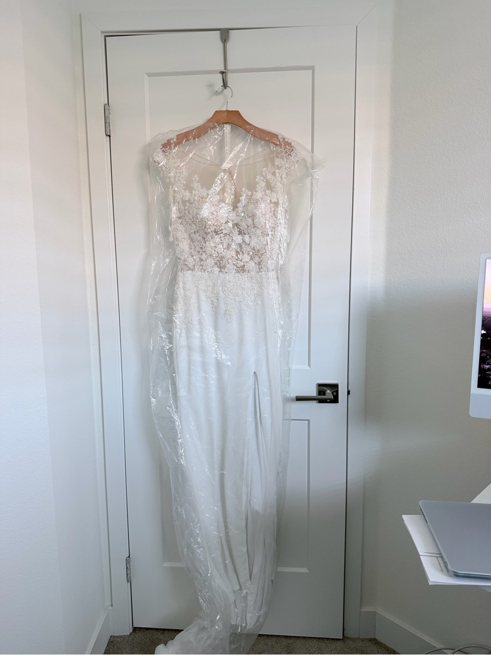 Demetrios Ivory Lace Bodice Wedding Gown